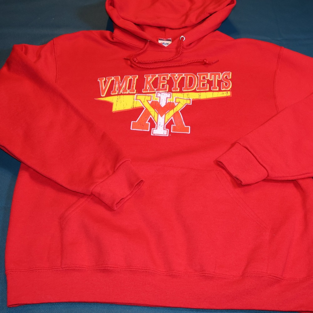 Jerzees VMI Keydets Hoodie Mens Red Virginia Military Institute Sweatshirt L - Picture 2 of 7